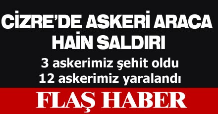 Cizre'de askeri araca hain saldırı