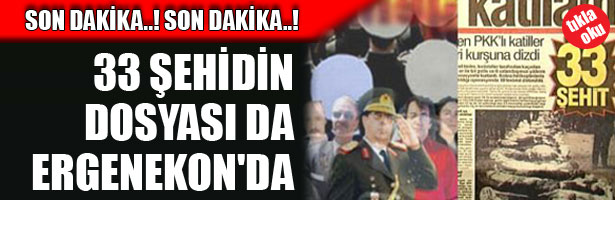 33 ŞEHİDİN DOSYASI DA ERGENEKON’DA
