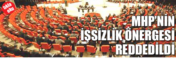 MHP’NİN İŞSİZLİK ÖNERGESİ REDDEDİLDİ
