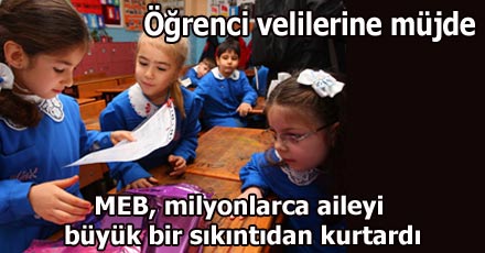 Öğrenci velilerine müjde