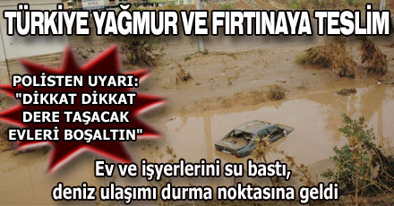 TÜRKİYE YAĞMUR VE FIRTINAYA TESLİM OLDU
