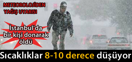 Sıcaklıklar 8 ila 10 derece düşüyor