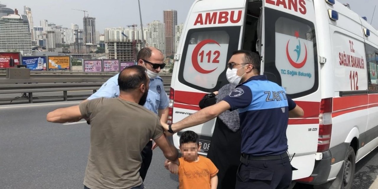 Kaza yerine gelen baba, aracını görünce oğluna saldırmak istedi
