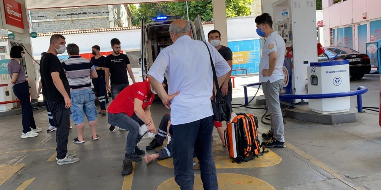 Şişli'de benzin istasyonunda görünmez kaza!