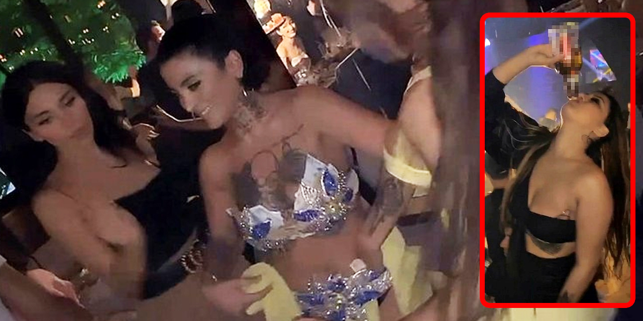 Şişli'deki gece kulübünde dansözlü partide skandal görüntüler!