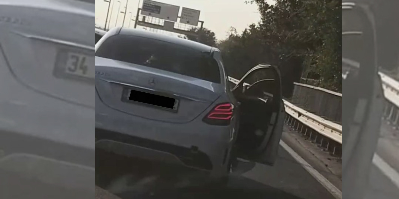 Kapısı açık lüks araç, Mecidiyeköy’de böyle görüntülendi!