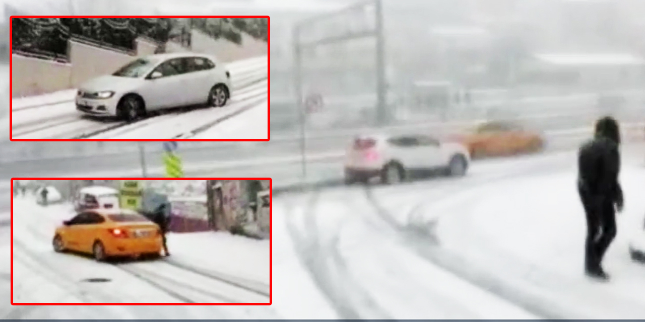 Keskin, kara hazırız dedi, Şişli’de karda kayan araçlar ise kaza yaptı!