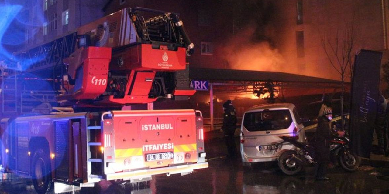Şişli Gülbahar Mahallesi''nde otoparkta yangın çıktı, araçlar son anda kurtarıldı!