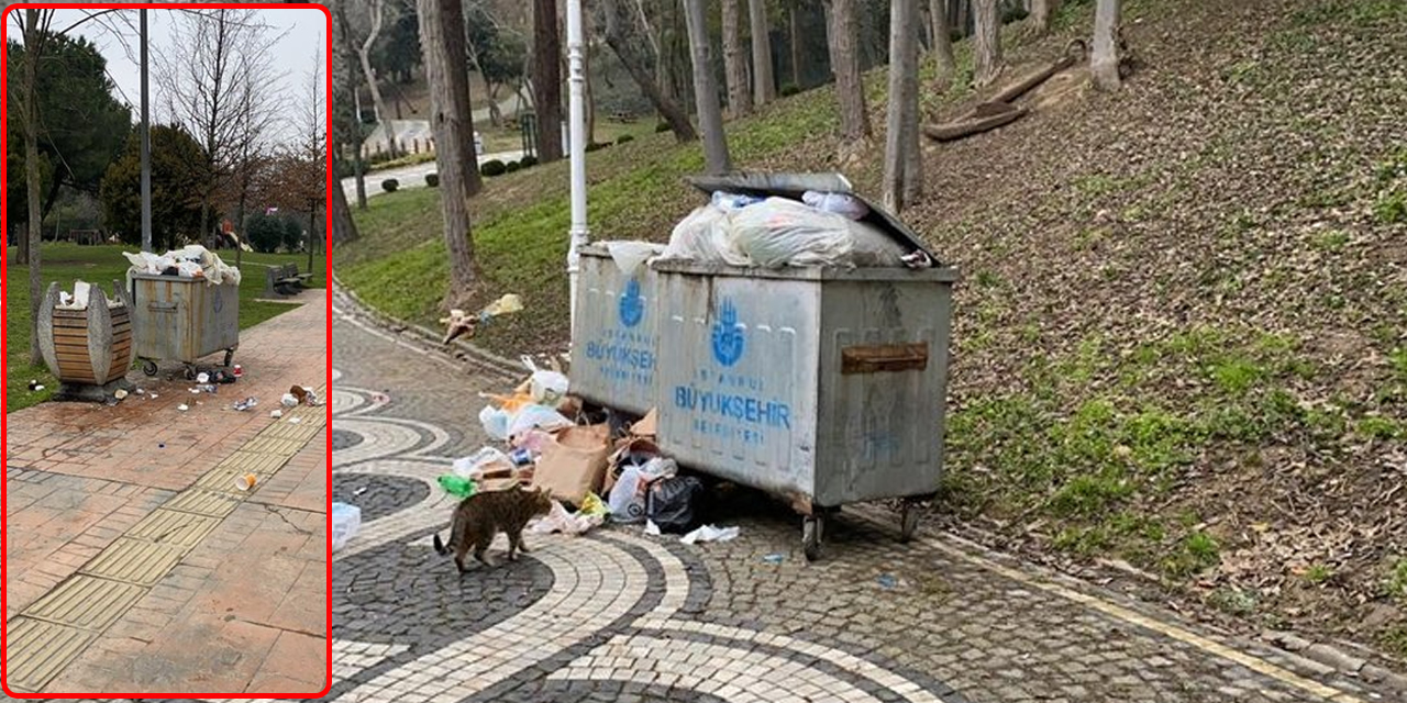 Şişli Maçka Parkı’ndaki toplanmayan çöplere vatandaşlar tepki gösterdi!