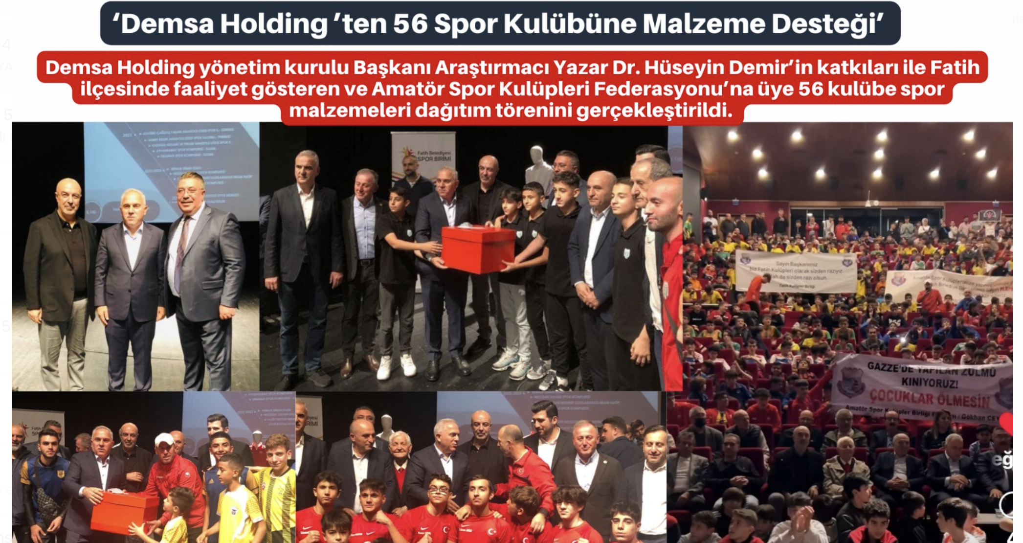  ‘Demsa Holding ’ten 56 Spor Kulübüne Malzeme Desteği’