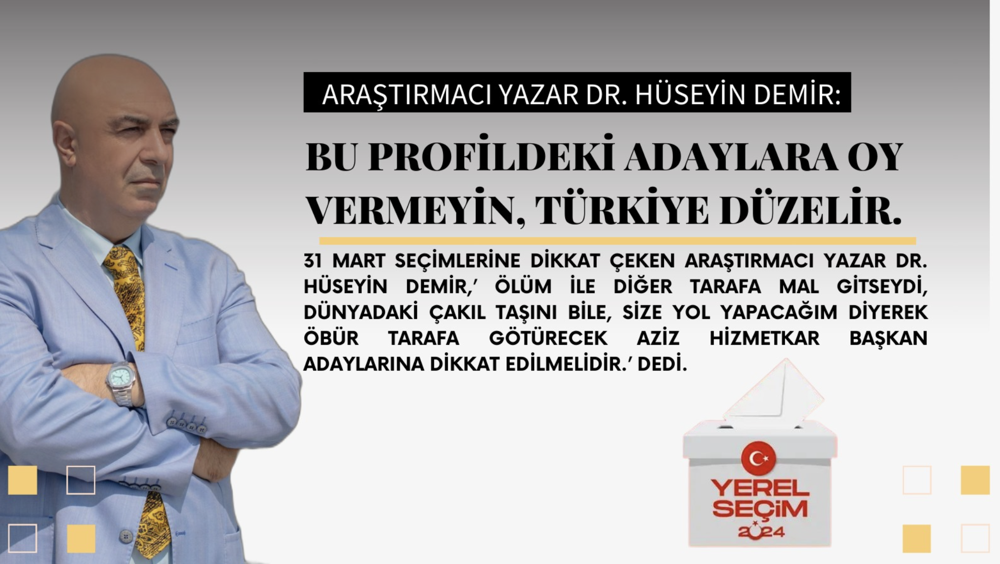 Bu profildeki adaylara oy vermeyin, Türkiye düzelir.