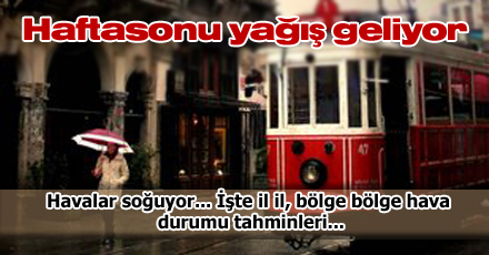 Haftasonu yağış geliyor