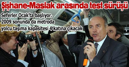 Şişhane-Maslak arasında test sürüşü
