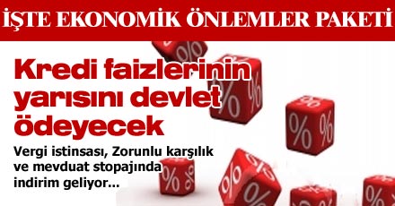 Kredi faizlerinin yarısını devlet ödeyecek