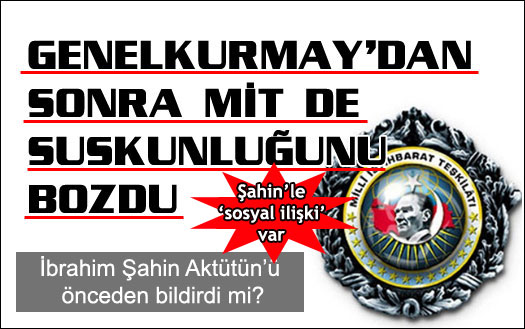 MİT'ten 'Şahin' açıklaması