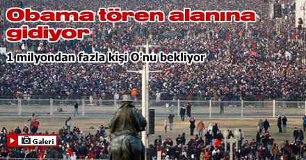 Obama tören alanına gidiyor