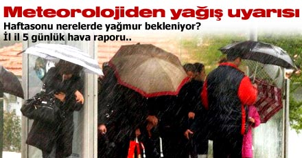 Meteoroloji'den yağış uyarısı