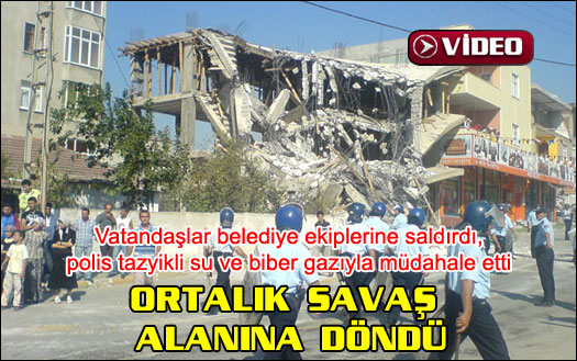 İstanbul'da olaylı yıkım