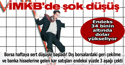 İMKB'de şok düşüş
