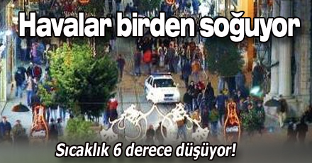 Havalar birden soğuyor
