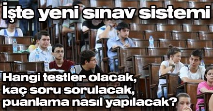 İşte yeni sınav sistemi