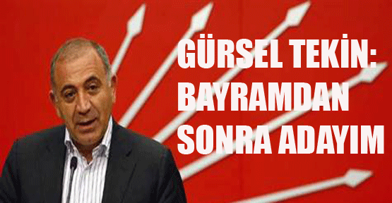 Gürsel Tekin: Bayram sonrası adayım