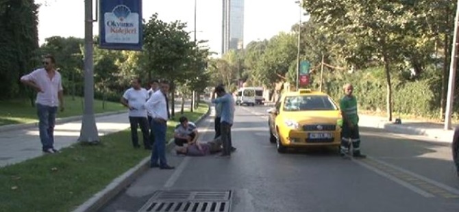 Köpekten kaçtı, taksi çarptı