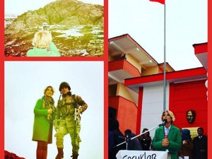 Gülben Erken nöbet tutan askerleri ziyaret etti